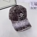 Distressed Tie-Dye Baseballkappe mit Buchstabenstickerei, stylische Streetwear Sonnenschutz Mütze. - L (58-60cm) / Kaffeebraun