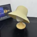 Women Summer Straw Sun Hat Wide Brim Beach Vacation Casual Sun Protection Hat Beige - M (56-58cm) / Solid Style / Beige