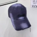 Koreanischer Farbverlauf Baseball Cap mit ausgefranstem Rand und vorne gesticktem Logo. - L (58-60cm) / GO Waschen Dunkelgrau