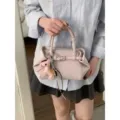 Bolso de mano rosa para mujer elegante bandolera con dije de caballo diseño casual - Con Colgante / Rosa Púrpura