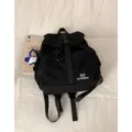 Γυναικείο casual σακίδιο πλάτης από νάιλον κορεατικού στιλ, μαύρη μινιμαλιστική τσάντα ταξιδιού. - Καθαρό Μαύρο Χωρίς Μενταγιόν