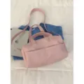 Elegante bolso de hombro rosa para mujer, bolso de almohada de cuero suave para uso diario. - Sin colgante / Rosa
