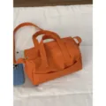 Borsa a cuscino in pelle PU arancione da donna, borsa a tracolla monospalla morbida casual. - senza ciondolo / Arancione