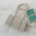 bolso de hombro minimalista blanco roto elegante bolso de mano accesorio diario de mujer - Sin colgante / Blanco