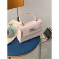 Bolso de Mano Kelly para Mujer Estampado Cocodrilo Rosa Casual Elegante Bandolera Cuero PU - Rosa