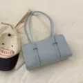 Estiloso bolso de hombro minimalista azul claro, elegante bolso casual para mujer uso diario. - No Pendant / Blue