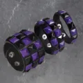 3-piece set punk leather bracelet with purple and black square studs, cool rivet cuff for men and women. - Single Row / Black and Purple
