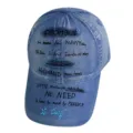 Verwaschene Jeans Baseballkappe mit Streetwear Graffiti Stickerei und coolen Buchstaben. - M (56-58cm) / Blau