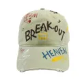 Gorra de béisbol con estampado de grafiti de moda, gorra informal de algodón lavado. - M (56-58cm) / Verde claro