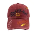 2026 nuevo primavera graffiti letras washed gorra de beisbol moda pareja casual sombrero - M (56-58cm) / Burdeos
