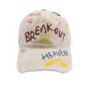 Gorra de béisbol con grafitis elegante para mujer hombre, sombrero de algodón vintage. - M (56-58cm) / Beige