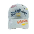 Graffiti baseball cap with letter print, stylish casual hat for outdoor wear and fashion. - M (56-58cm) / Light Blue