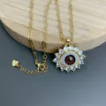 Gold evil eye necklace zircon pendant fashion jewelry for women elegant accessory chic design - Letter C