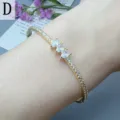 Fashion minimalist open cuff bracelet for women geometric zirconia charm jewelry chic - Style D