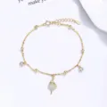 925 silver little girl zircon charm bracelet, luxury niche jewelry for women gold. - 925 Silver / Yellow Gold