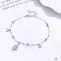 925 sterling silver sparkling zirconia little girl dancer pendant bracelet jewelry women - 925 Silver / White Gold