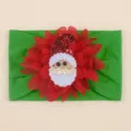 Christmas baby headband featuring red chiffon flower and green nylon band for babies. - Style B (X-20075)