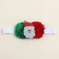 Christmas baby headband with cute Santa Claus and red green flowers for holiday kids! - Style D