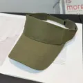Sombrero visera sol vacío algodón verde militar minimalista color sólido casual - Ajustable / Verde Militar
