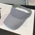 Sombrero de visera de sol superior vacío de algodón de color sólido gorra deportiva. - Ajustable / Gris