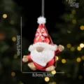 Christmas gnome hanging ornament red electroplated glitter holiday tree decoration 10cm - Snowflake Red Hat Gnome