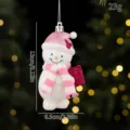 Cute Christmas Snowman Hanging Ornament Pink Glitter Hat Scarf Tree Decor Party Gift - Pink Hat Pink Scarf Snowman