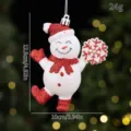 Christmas glitter snowman hanging ornament holiday tree decoration festival party pendant 12.5cm - Red Boots Snowman Holding Snowflake