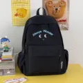 Zaino nero carino grandi occhi ricamati borsa da scuola zainetto casual per viaggio - Borsa Singola Senza Accessori / Nero