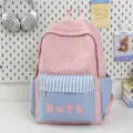 Zaino rosa e blu con stelle per ragazze, ideale per la scuola e i viaggi giornalieri. - senza ciondolo / Rosa