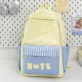 Zaino scolastico carino con stampa di stelle e tasca frontale blu per ragazze in viaggio. - senza ciondolo / Giallo