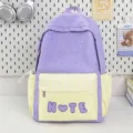 Zaino scolastico pastello viola e giallo con stampa di stelle per ragazze e viaggi quotidiani. - senza ciondolo / Viola