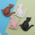 PU leather cat keychain bag charm minimalist style cute animal pendant accessories lovely gift. - Cat / Mixed Color - Pure Leather