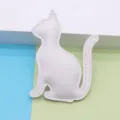 Minimalist white PU leather cat keychain, cute animal bag charm for keys and handbags stylish. - Cat / White - Pure Leather