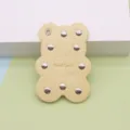Cute yellow bear shaped leather keychain pendant with metal rivets bag charm accessory. - Yellow