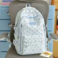 Japanese style cute blue star dot backpack student casual school book bag two piece set - Backpack Only (Without Pendant) / Blue