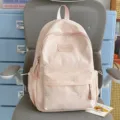 Süßer rosa Rucksack mit bunter Schleifen-Bestickung, süße Schultasche für Damen und Reisen. - Rosa
