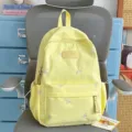 Gelber Rucksack mit bunter Schleifenstickerei, süße Schultasche für Damen und Alltagsreisen. - Gelb