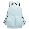 Helles hellblaues Freizeitreucksack mit Kordelzug Fronttasche fur Schule Alltag. - Ohne Anhänger / Hellblau