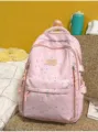 Joli sac à dos rose motif étoiles cartable casual voyage pour jeunes filles ados - Sans pendentif / Rose