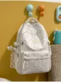 White cute cartoon backpack with stars and cherries, sweet Japanese style school bag variant. - Silver Bead Bowknot / White