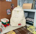 Sac à dos décontracté beige étoilé pour école et voyage, léger, élégant et pratique. - Jaune (Sans Pendentif)