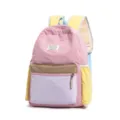 Japanese macaron color student casual backpack with multi-color patchwork and front pocket. - Single Bag / L / Pink