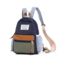 Casual multi-color nylon backpack for students, stylish daily daypack with front pockets. - Single Bag / S / Dark Blue