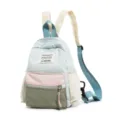 Macaron color casual backpack, multi-panel student school bag, stylish travel daypack. - Single Bag / S / Light Blue