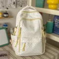 Sweet Japanese style cute rabbit print backpack with multiple compartments for school girls. - No Pendant / Yellow