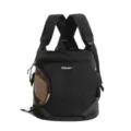 Outdoor breathable mesh pet carrier backpack front double shoulder bag for travel walking pets - Black