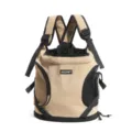 Breathable mesh pet carrier backpack outdoor travel dual shoulder bag for small pets - Khaki