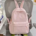 Pink cute bear embroidered mini backpack for sweet girls casual daily travel school bookbag - No Pendant / Pink