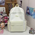 Japanese fresh star print college style backpack student casual lightweight cute school bag - S / Yellow