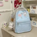 Joli sac à dos Ita transparent kawaii anime DIY japonais pour étudiante cartable - L / Avec Charme / Bleu